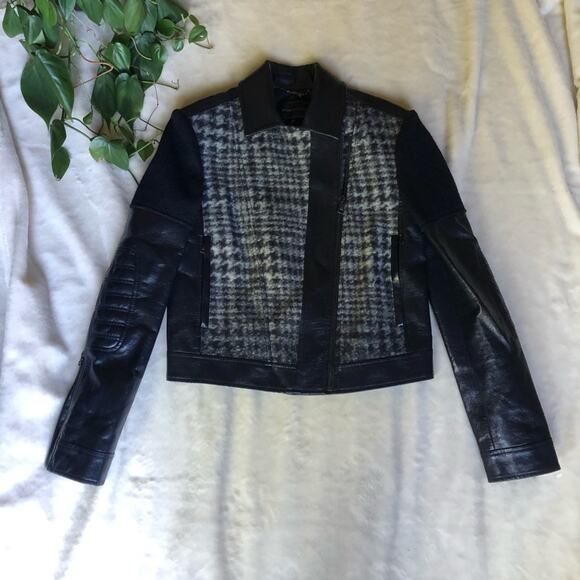 BCBGMaxAzria Madison Navy Moto Jacket - Picture 4 of 6